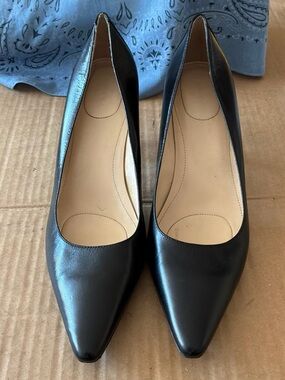 Calvin Klein Dolly Women's Black Leather Pointed-Toe Heels
